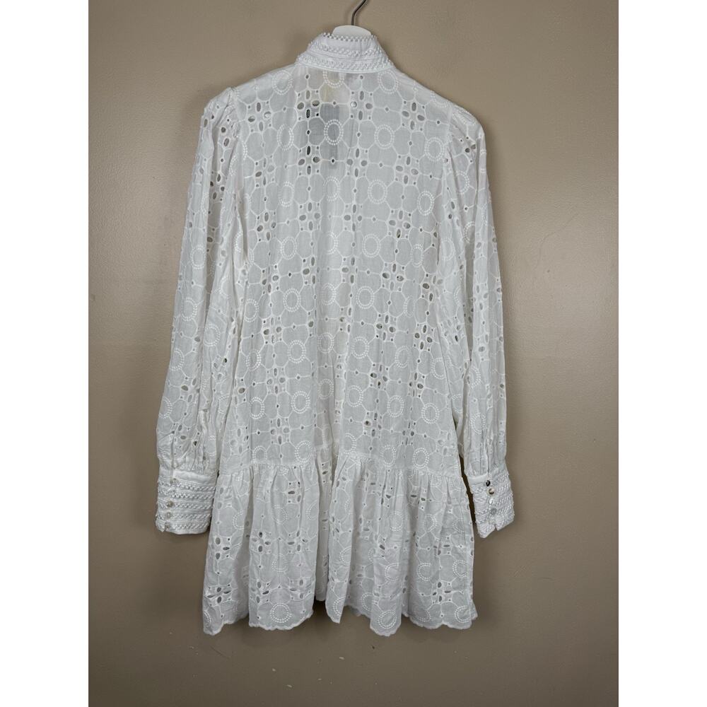 Asap Fashion Group Women’s S White Eyelet Lace Boho Victorian Mini Dress NWT - Picture 6 of 16